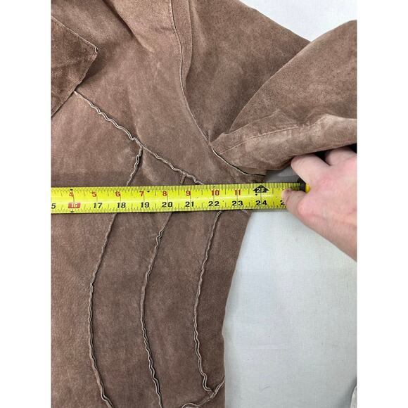 Venezia Woman sz 14/16 Suede Leather Button Down Jacket BOHO Traditional Western - Picture 7 of 9